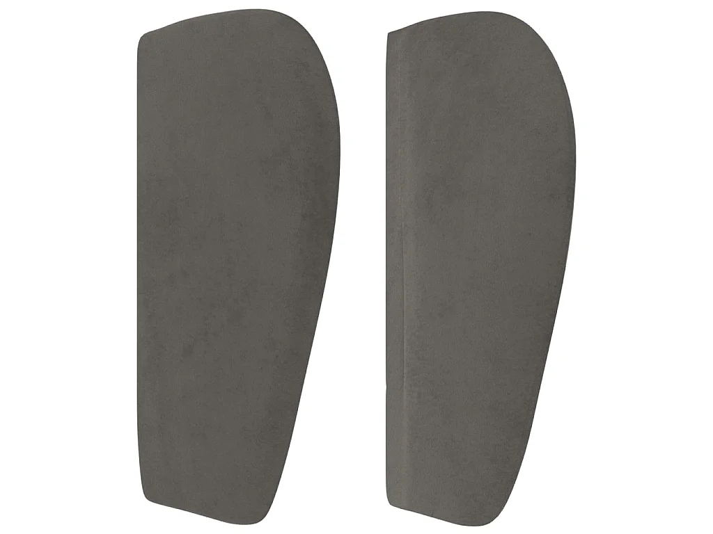 Cabeceira de cama c/ abas veludo 103x23x78/88cm cinzento-escuro