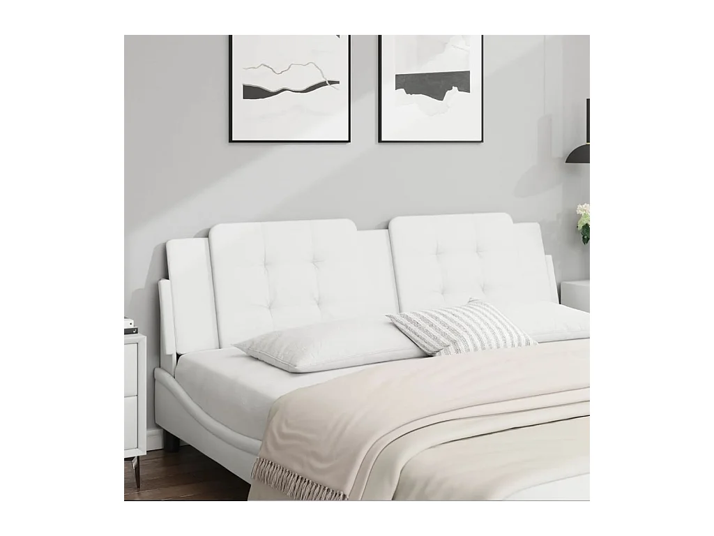 Coussin de tête de lit blanc 180 cm similicuir