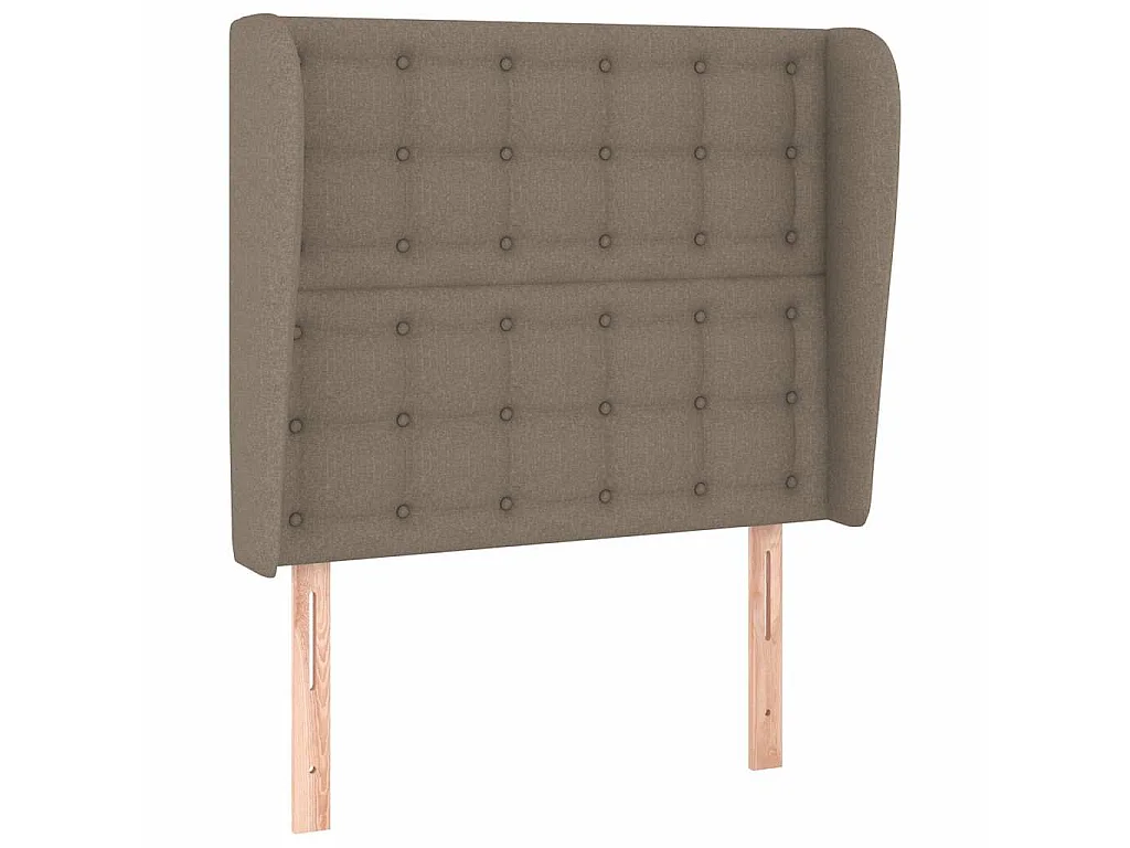 Hoofdbord met randen 93x23x118/128 cm stof taupe