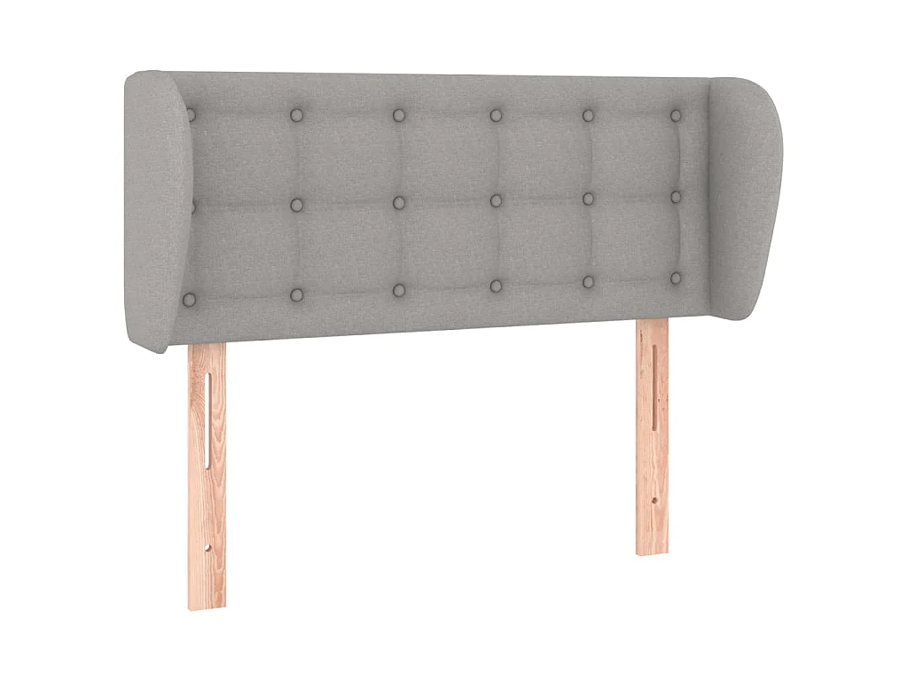 Testiera ad Orecchio Grigio Chiaro 103x23x78/88 cm in Tessuto