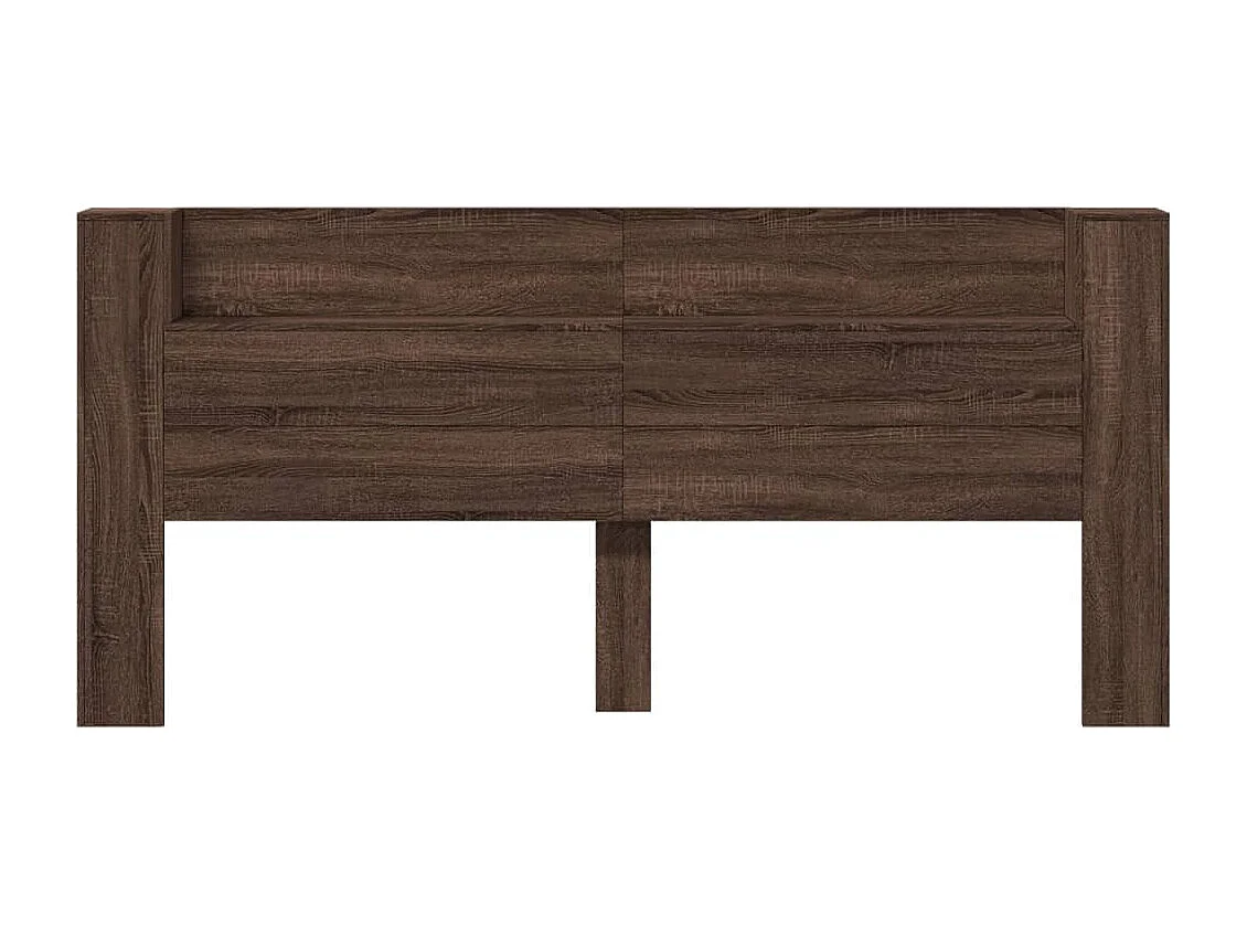 LED-Kopfteil mit Ablage Braun Eichen-Optik 220x16,5x103,5 cm