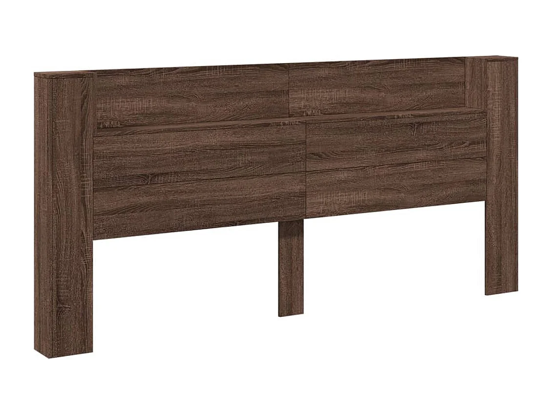 Hoofdbordkast met LED-verlichting 220x16,5x103,5 cm bruin eiken