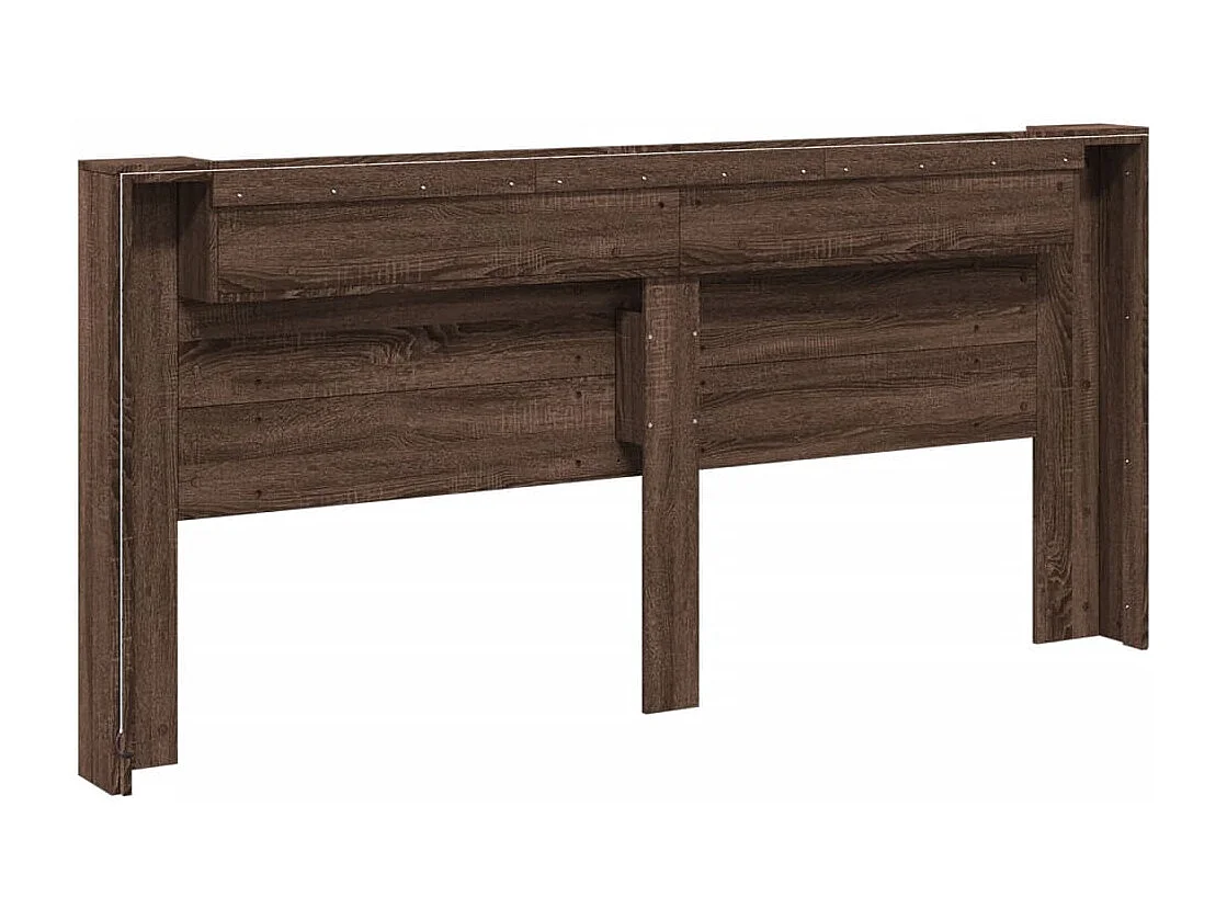 Hoofdbordkast met LED-verlichting 220x16,5x103,5 cm bruin eiken