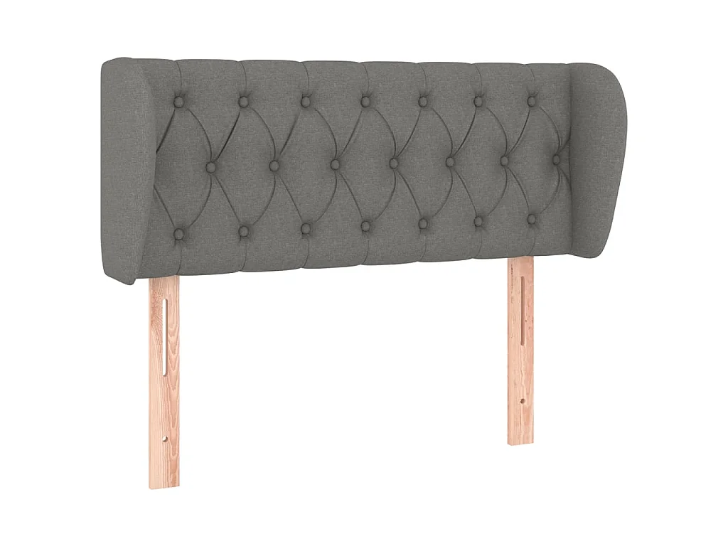 Cabeceira de cama c/ abas tecido 103x23x78/88cm cinzento-escuro