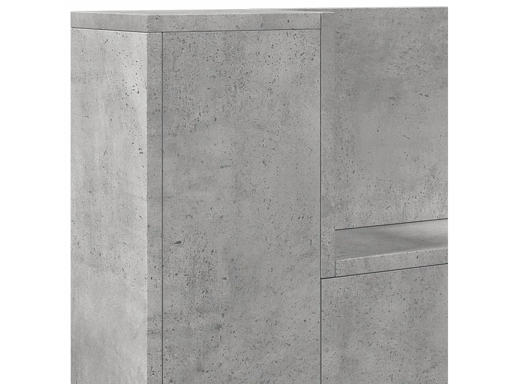 LED-Kopfteil mit Ablagen Betongrau 100x16,5x103,5 cm