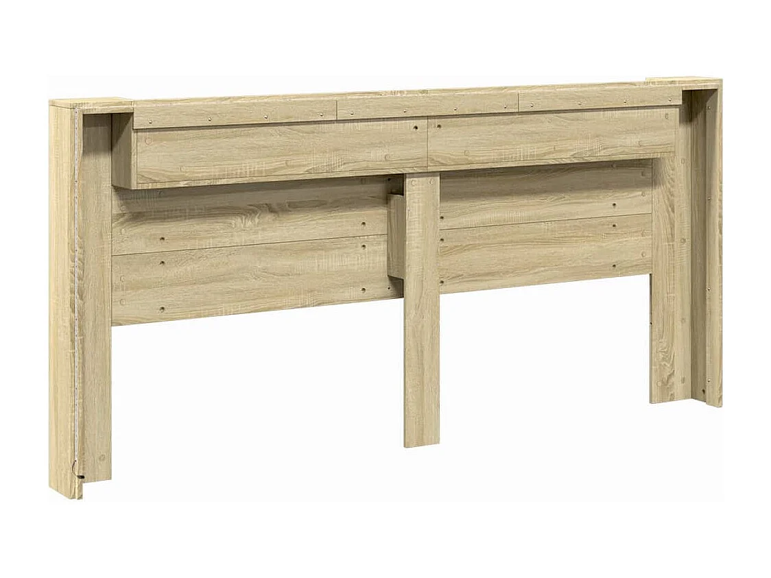 Hoofdbordkast met LED 220x16,5x103,5 cm sonoma eikenkleurig