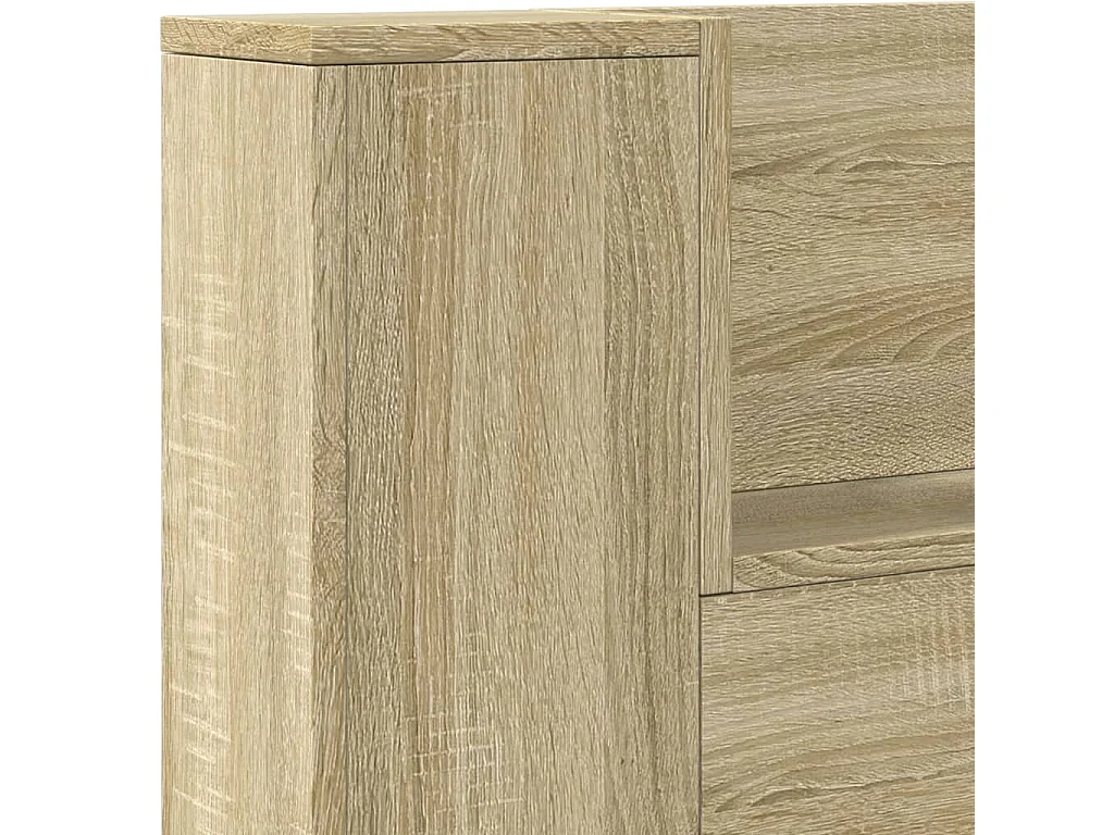 LED-Kopfteil mit Ablagen Sonoma-Eiche 220x16,5x103,5 cm