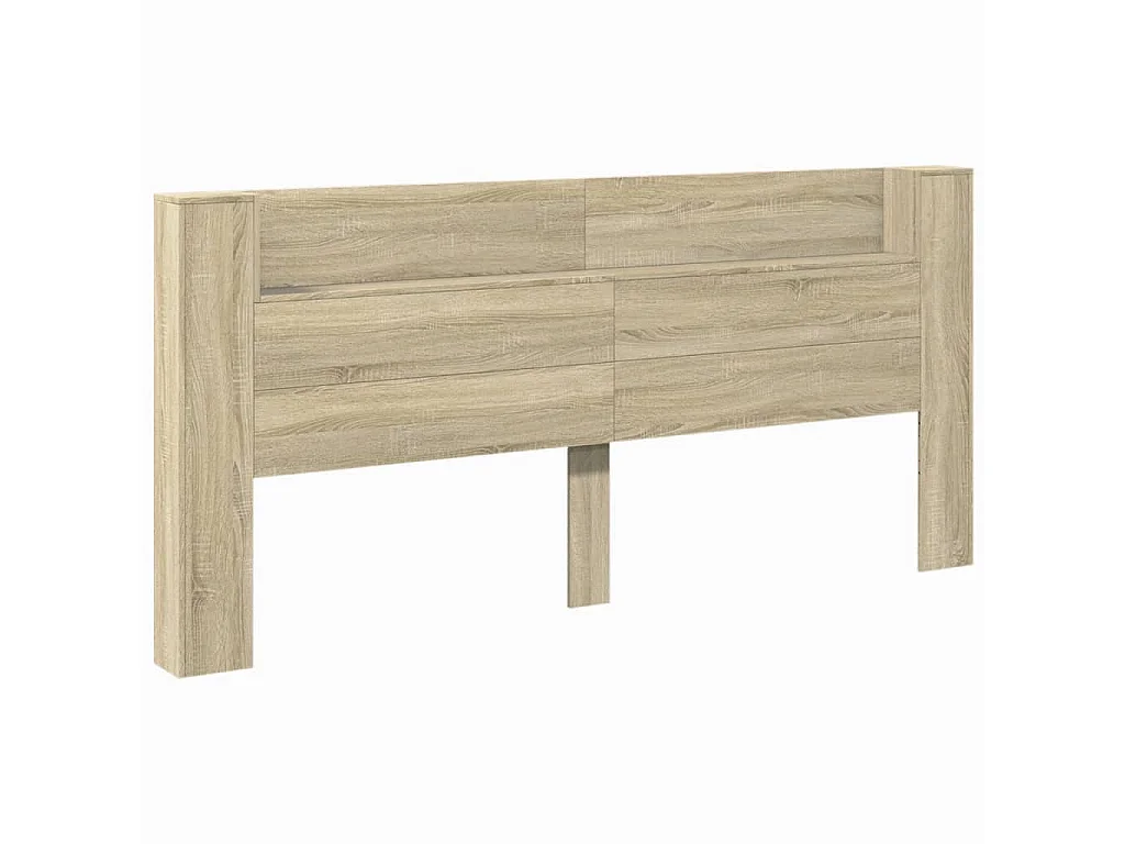 LED-Kopfteil mit Ablagen Sonoma-Eiche 220x16,5x103,5 cm