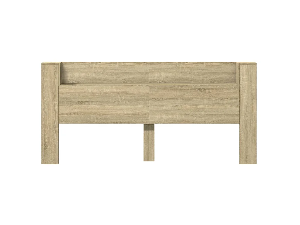 LED-Kopfteil mit Ablagen Sonoma-Eiche 220x16,5x103,5 cm