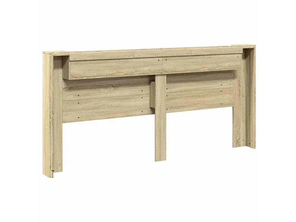 LED-Kopfteil mit Ablagen Sonoma-Eiche 220x16,5x103,5 cm