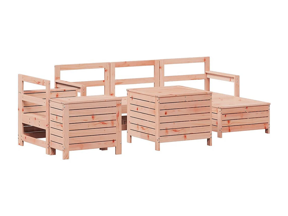 7 pcs conjunto sofás jardim madeira abeto-de-douglas