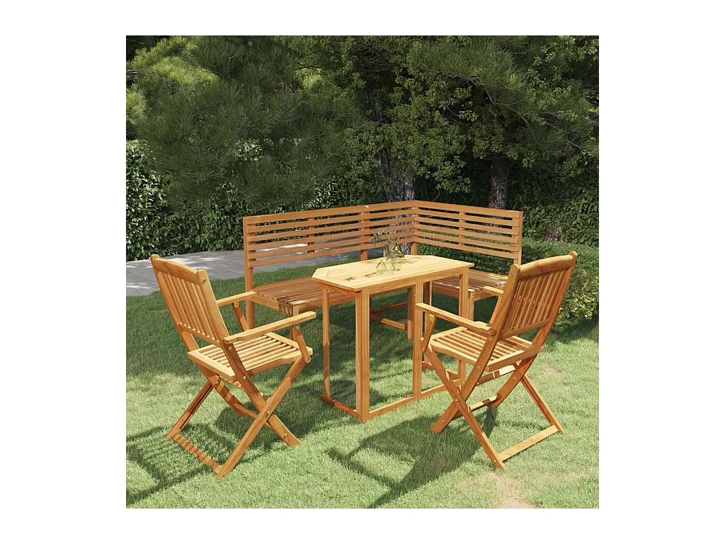 4-tlg. Bistro-Set Massivholz Akazie