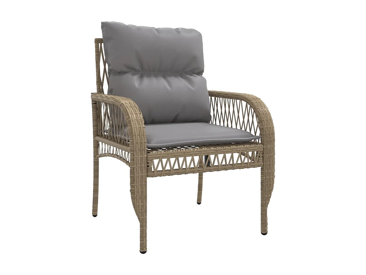4-tlg. Garten-Sofagarnitur mit Kissen Beige Poly Rattan