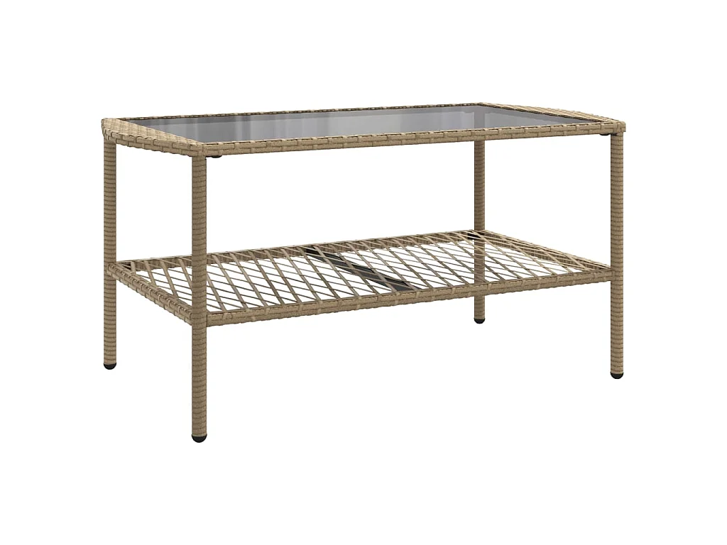 Set Divano da Giardino 4 pz con Cuscini Beige in Polyrattan