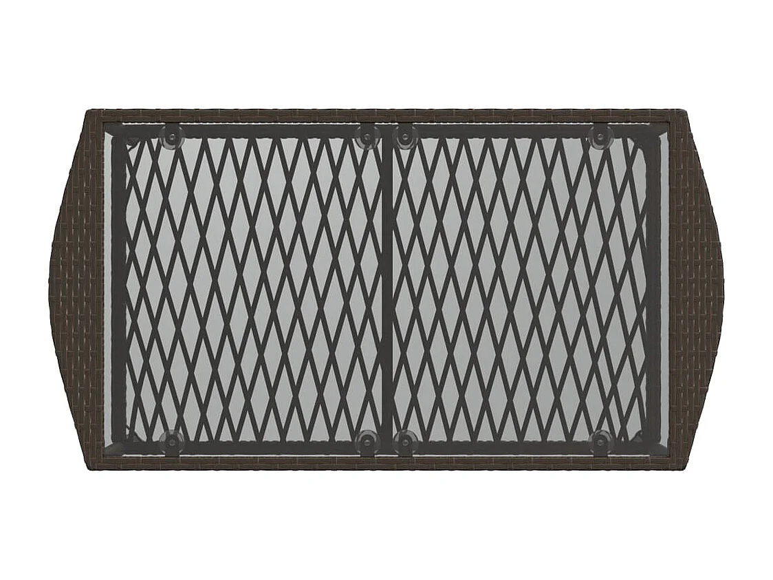 4 pcs conjunto sofás de jardim c/ almofadões vime PE castanho