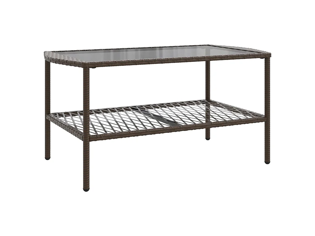 4-delige Loungeset met kussens poly rattan bruin