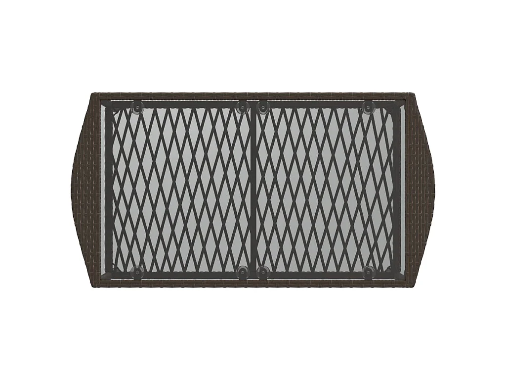4-delige Loungeset met kussens poly rattan bruin
