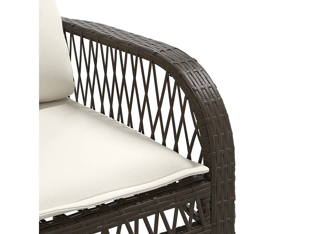 4-delige Loungeset met kussens poly rattan bruin