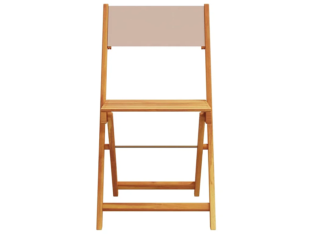 Opklapbare stoelen, 2 stuks, taupekleurig, massief acaciahout en stof.