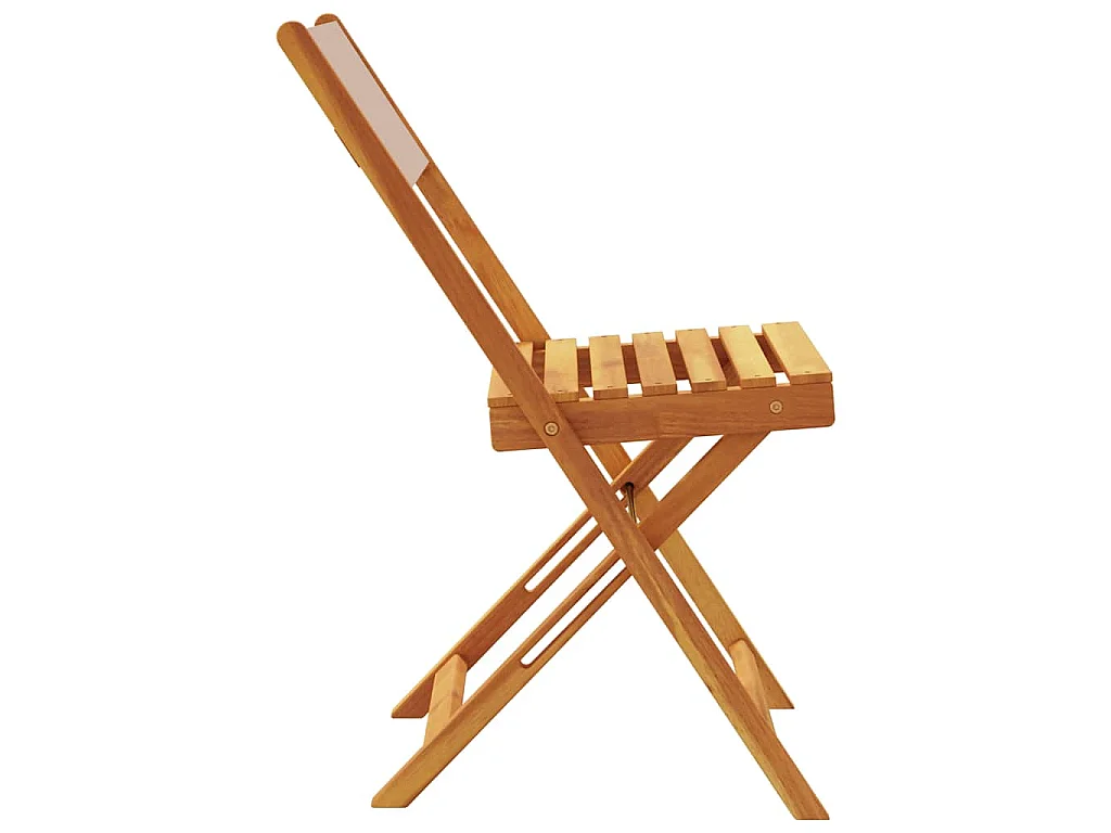 Opklapbare stoelen, 2 stuks, taupekleurig, massief acaciahout en stof.