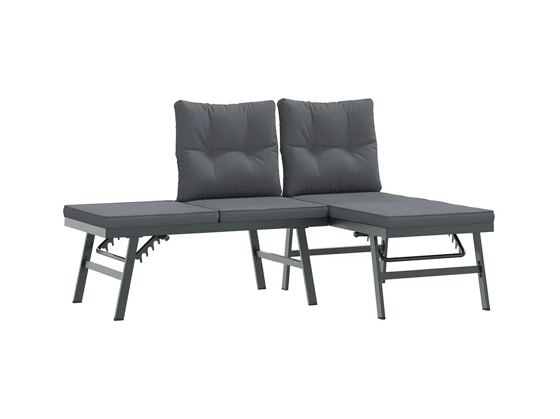 Ensemble de bancs de jardin avec coussins 5 pcs noir