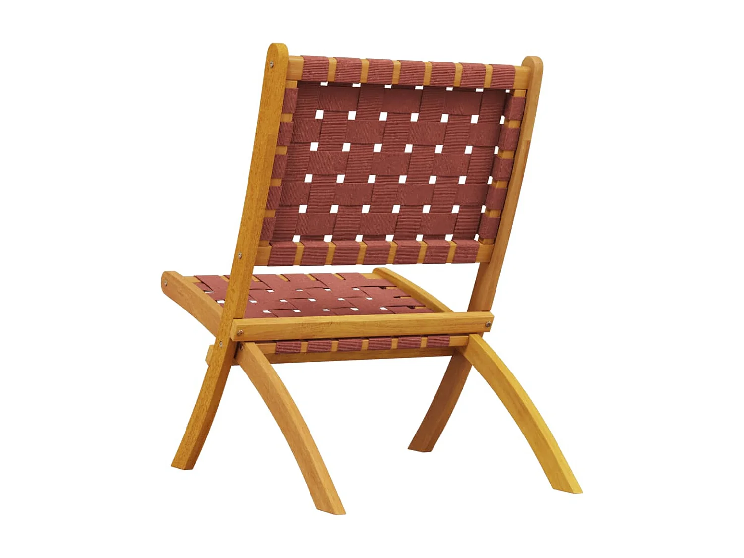 Tuinstoelen 2 st inklapbaar massief acaciahout en stof rood