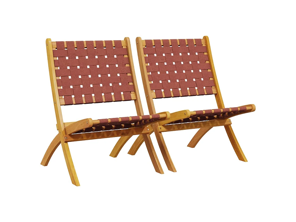 Chaises de jardin pliantes lot de 2 bois d'acacia solide tissu