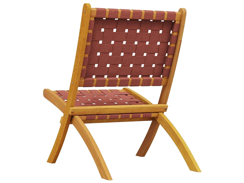 Chaises de jardin pliantes lot de 2 bois d'acacia solide tissu