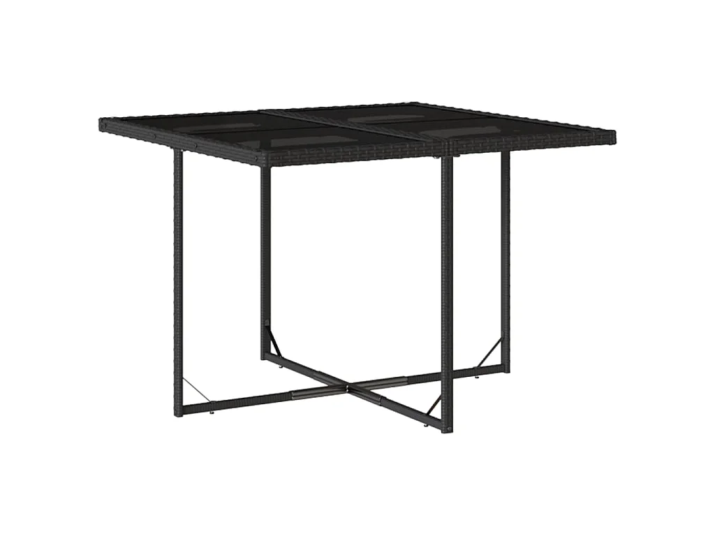 Ensemble à manger de jardin coussins 5pcs Noir Résine tressée