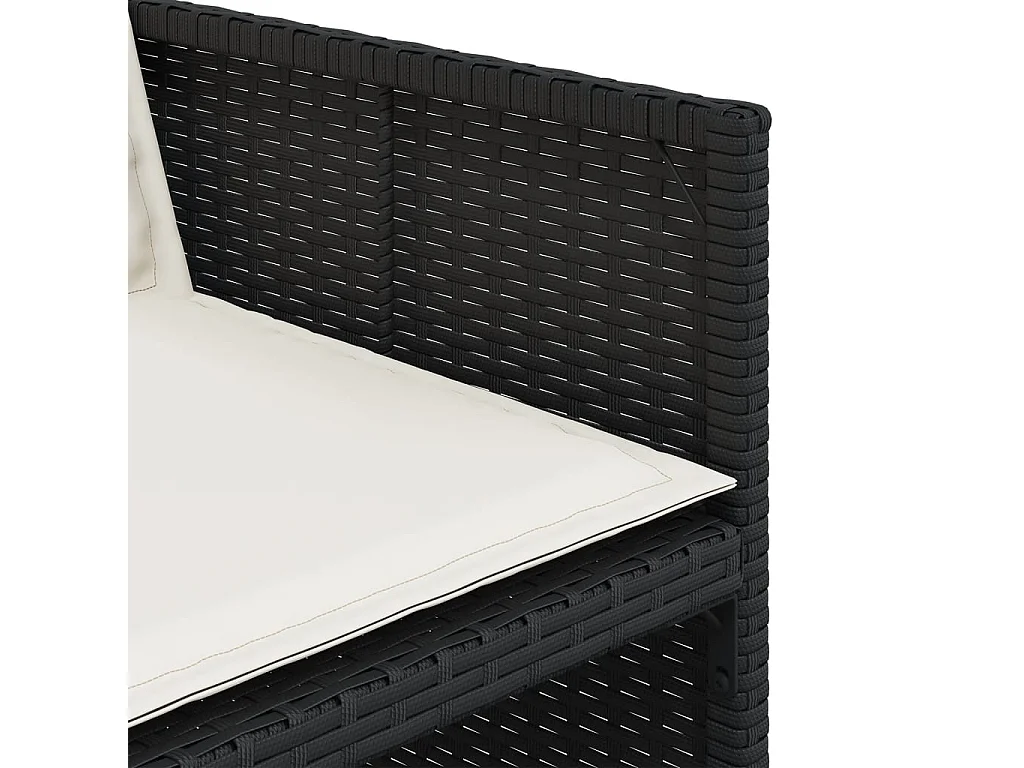 7-delige Tuinset met kussens poly rattan zwart