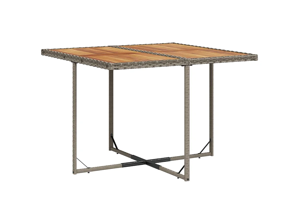 5-tlg. Garten-Essgruppe mit Kissen Grau Poly Rattan