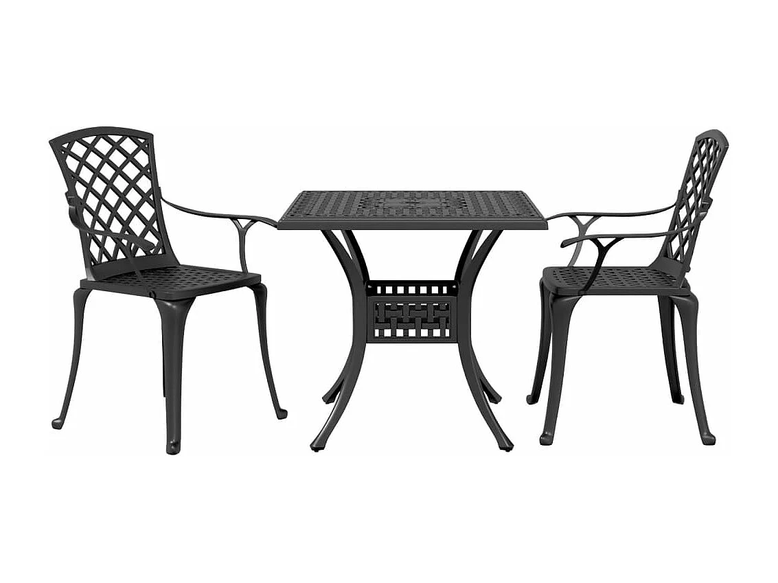 Set da Bistrot 3 pz Nero in Alluminio Pressofuso