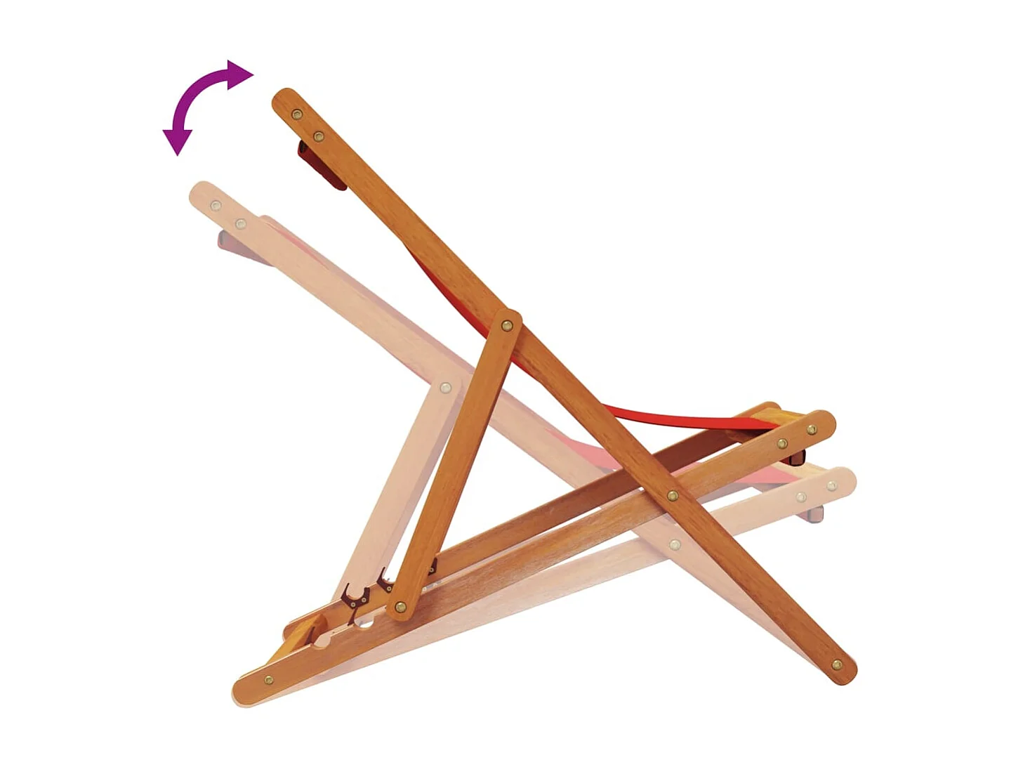 Chaises de plage pliables lot de 2 rouge tissu