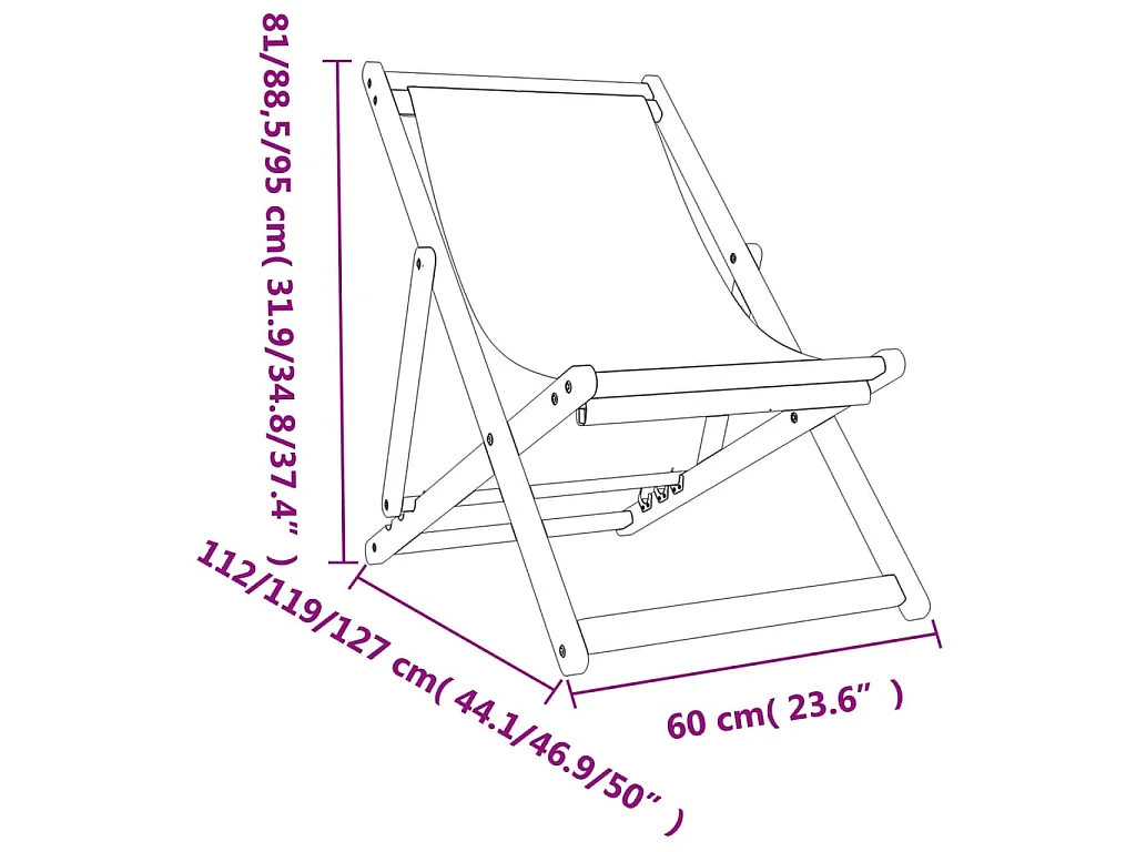 Chaises de plage pliables lot de 2 rouge tissu