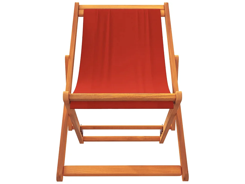 Chaises de plage pliables lot de 2 rouge tissu