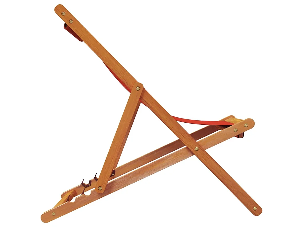 Chaises de plage pliables lot de 2 rouge tissu