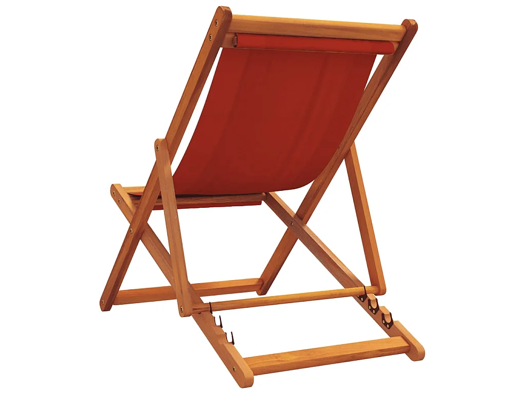 Chaises de plage pliables lot de 2 rouge tissu