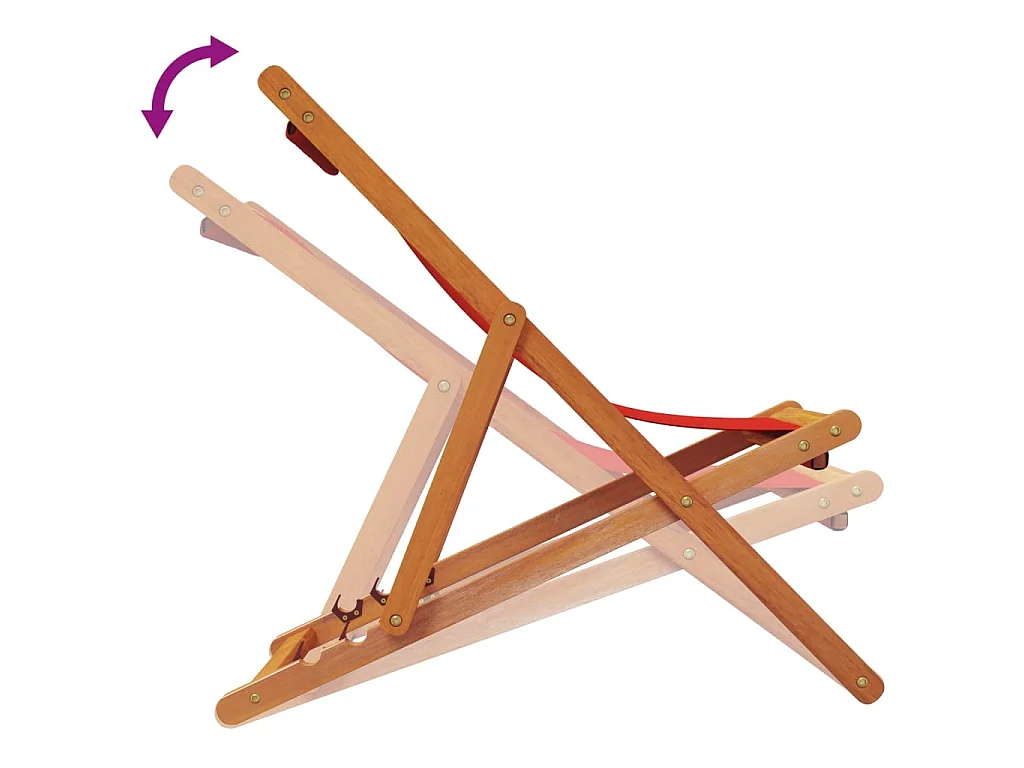 Chaises de plage pliables lot de 2 rouge tissu