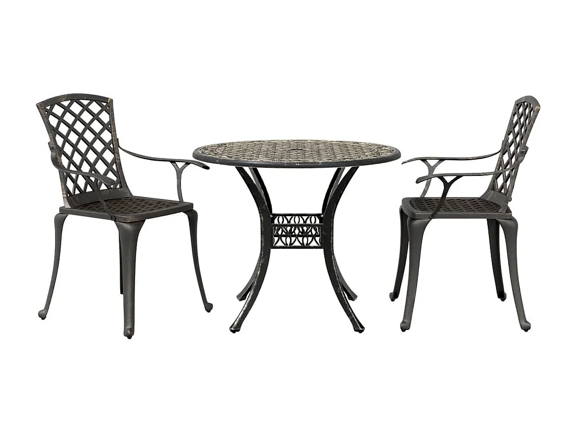 3 pcs conjunto de bistrô alumínio fundido bronze