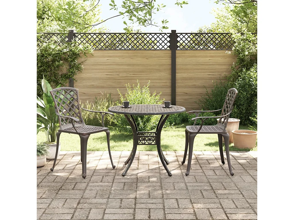 3 pcs conjunto de bistrô alumínio fundido bronze