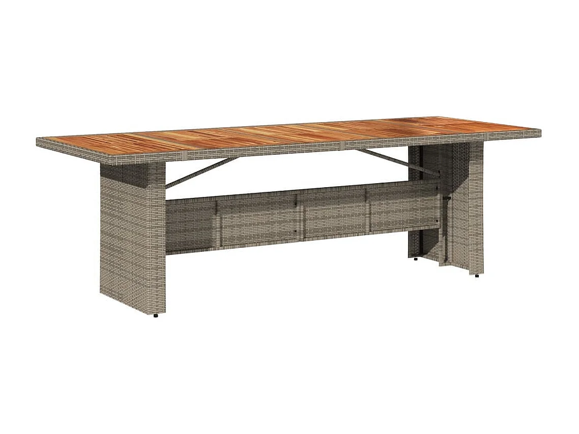Set da Pranzo da Giardino 9 pz con Cuscini in Polyrattan Grigio