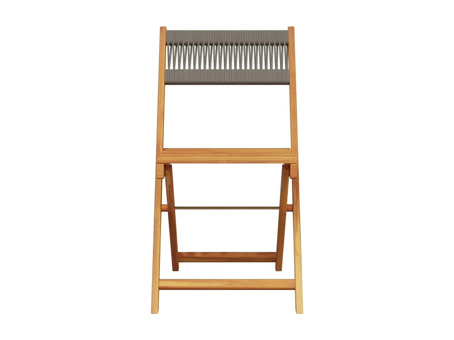 Opklapbare stoelen, 2 stuks, grijs, massief acaciahout en touw