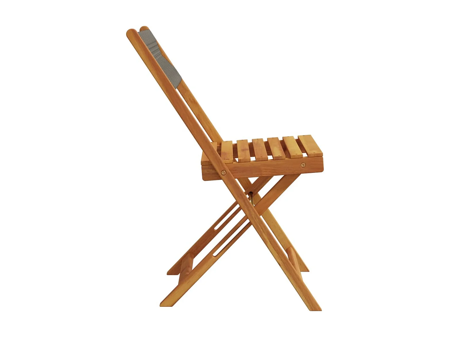 Opklapbare stoelen, 2 stuks, grijs, massief acaciahout en touw