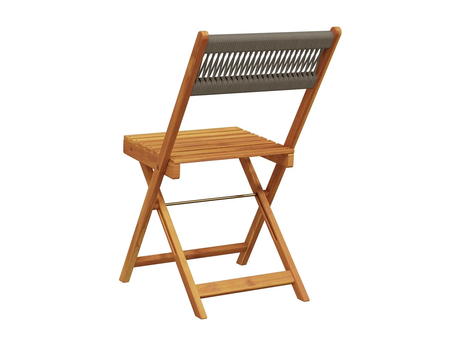 Opklapbare stoelen, 2 stuks, grijs, massief acaciahout en touw