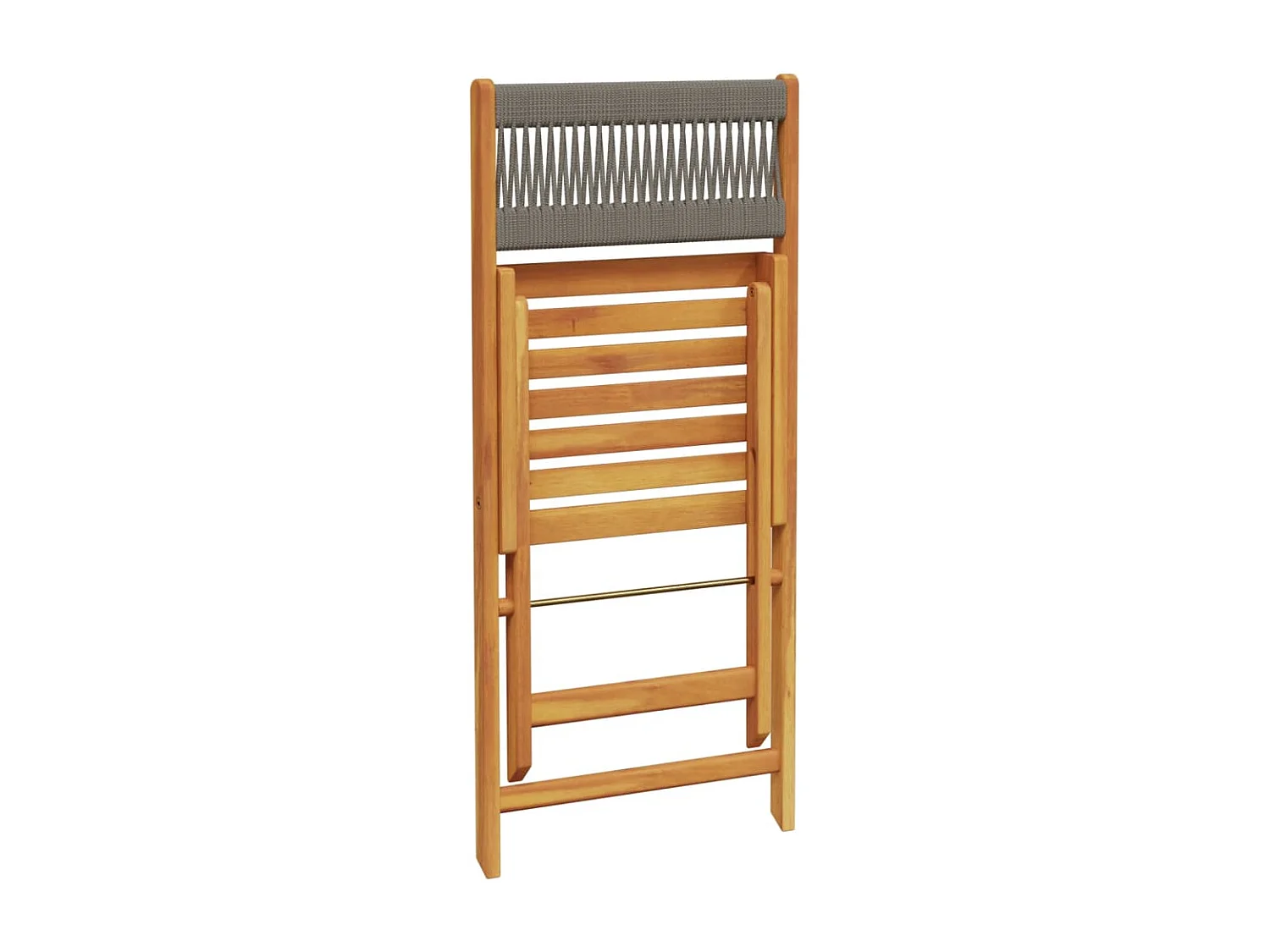 Opklapbare stoelen, 2 stuks, grijs, massief acaciahout en touw