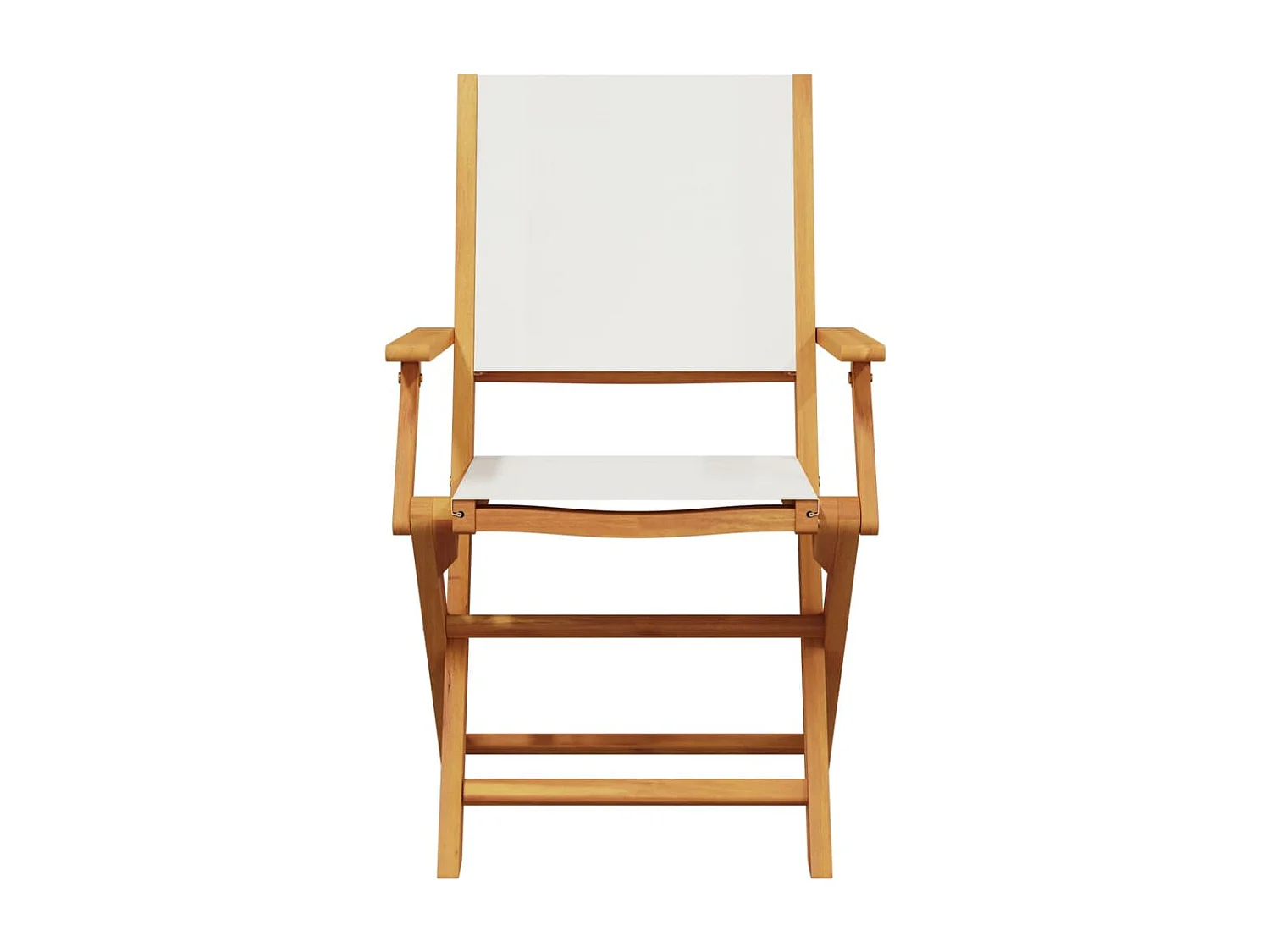 Sedie da Giardino Pieghevoli 8pz Bianco Crema Tessuto e Legno