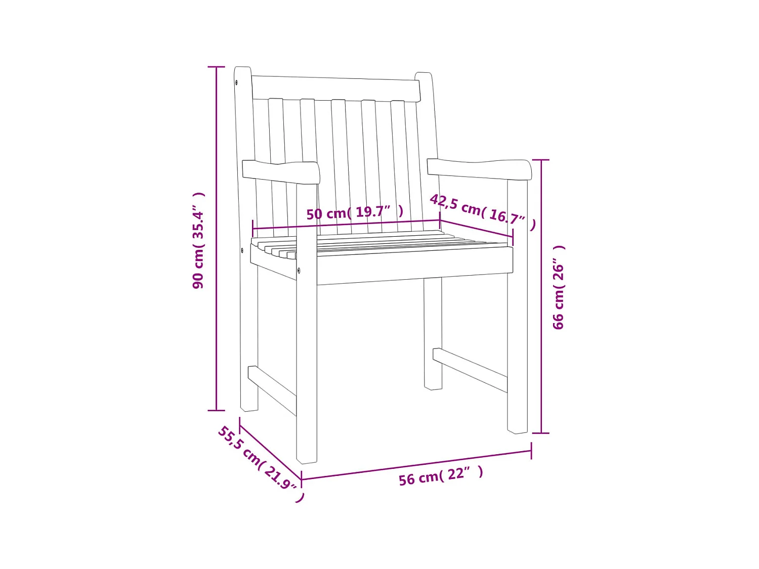 Set da Pranzo per Giardino 5 pz in Legno Massello di Acacia