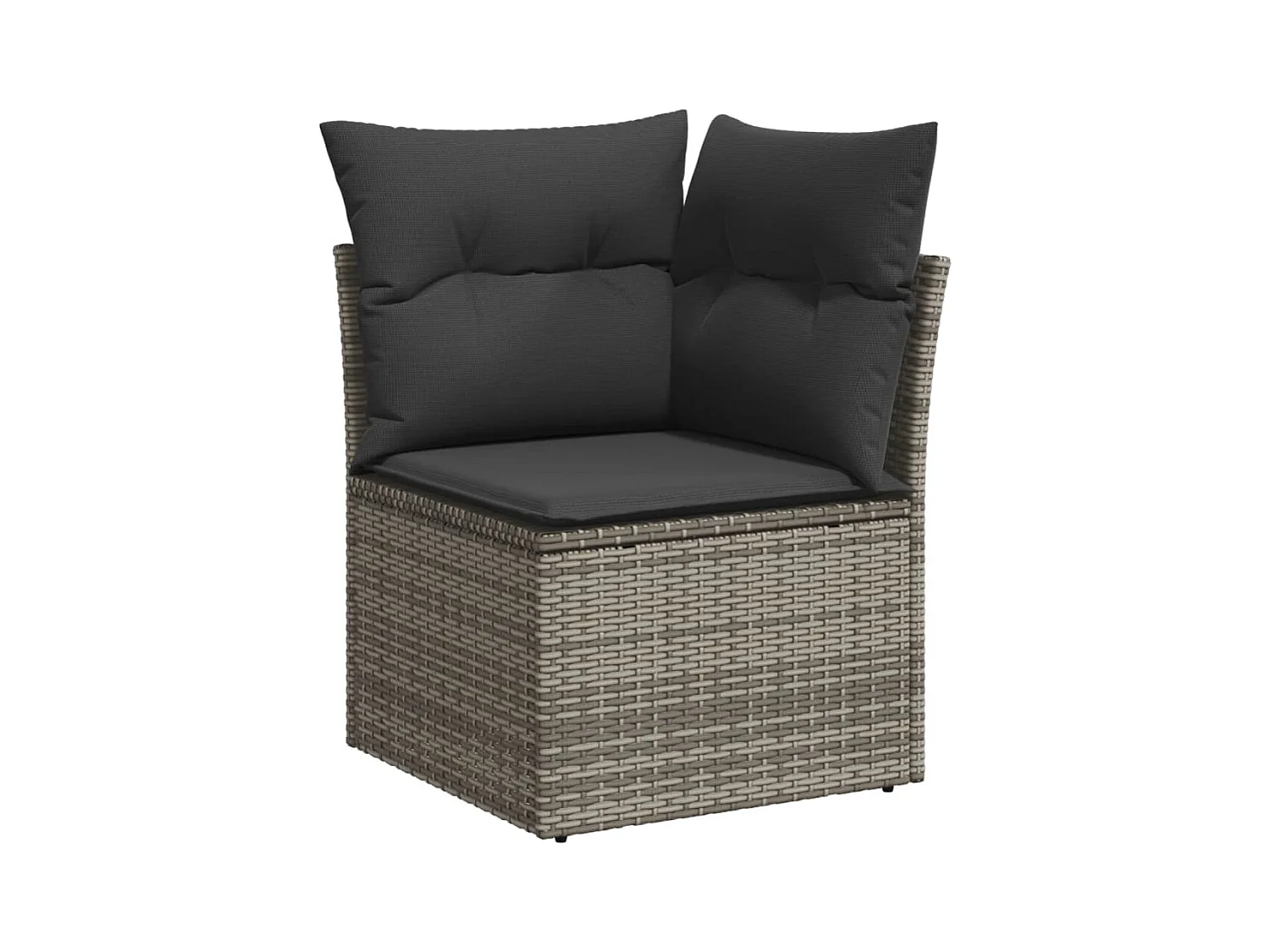 Salon de jardin 5 pcs avec coussins gris résine tressée