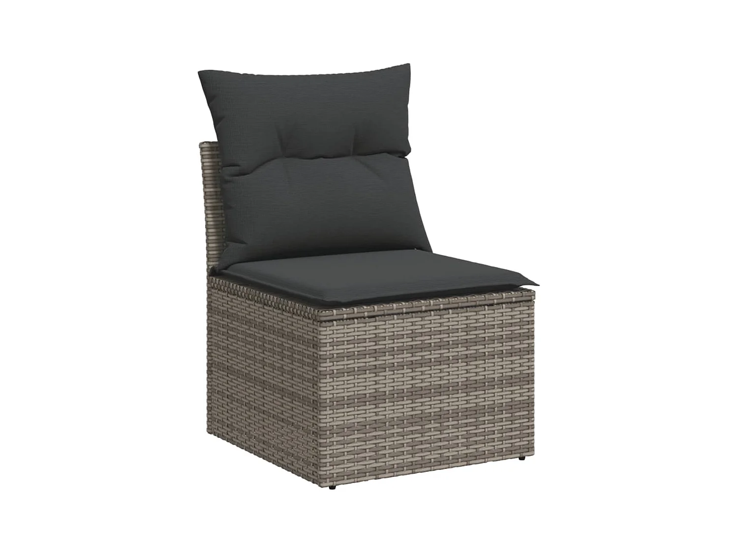 Salon de jardin 5 pcs avec coussins gris résine tressée
