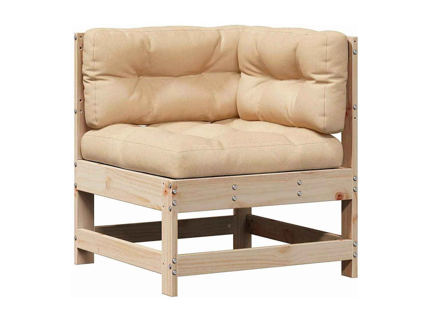 3-tlg. Garten-Lounge-Set mit Kissen Massivholz Kiefer